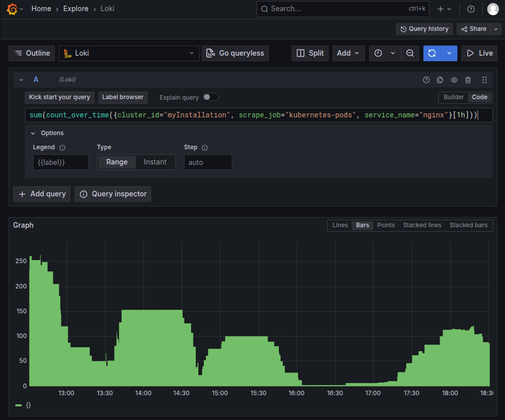 Loki log volume metrics